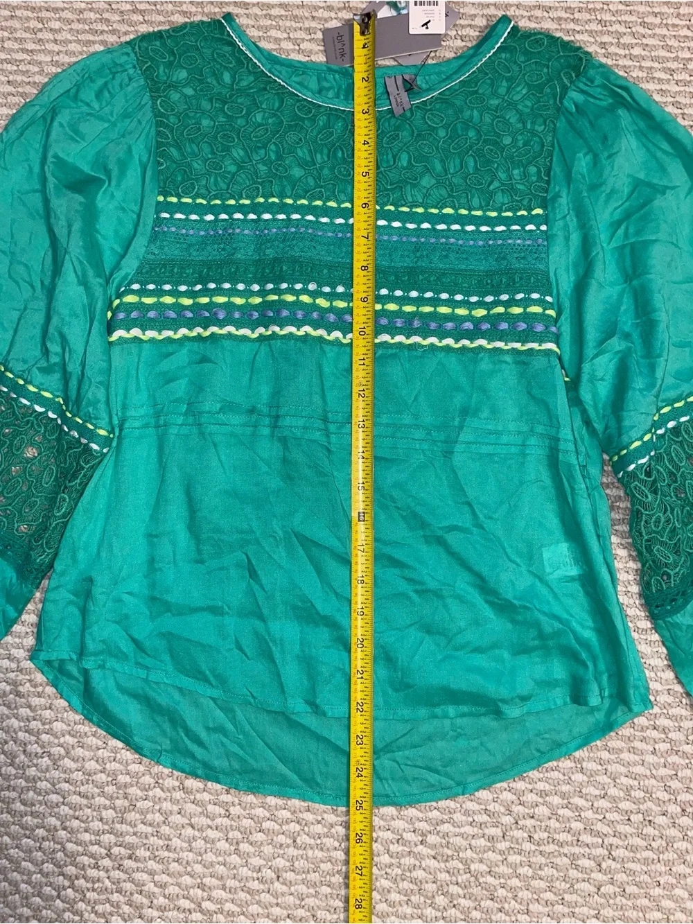 NWT Anthropologie Blink London Sunshine Peasant Top Blouse Sz XL